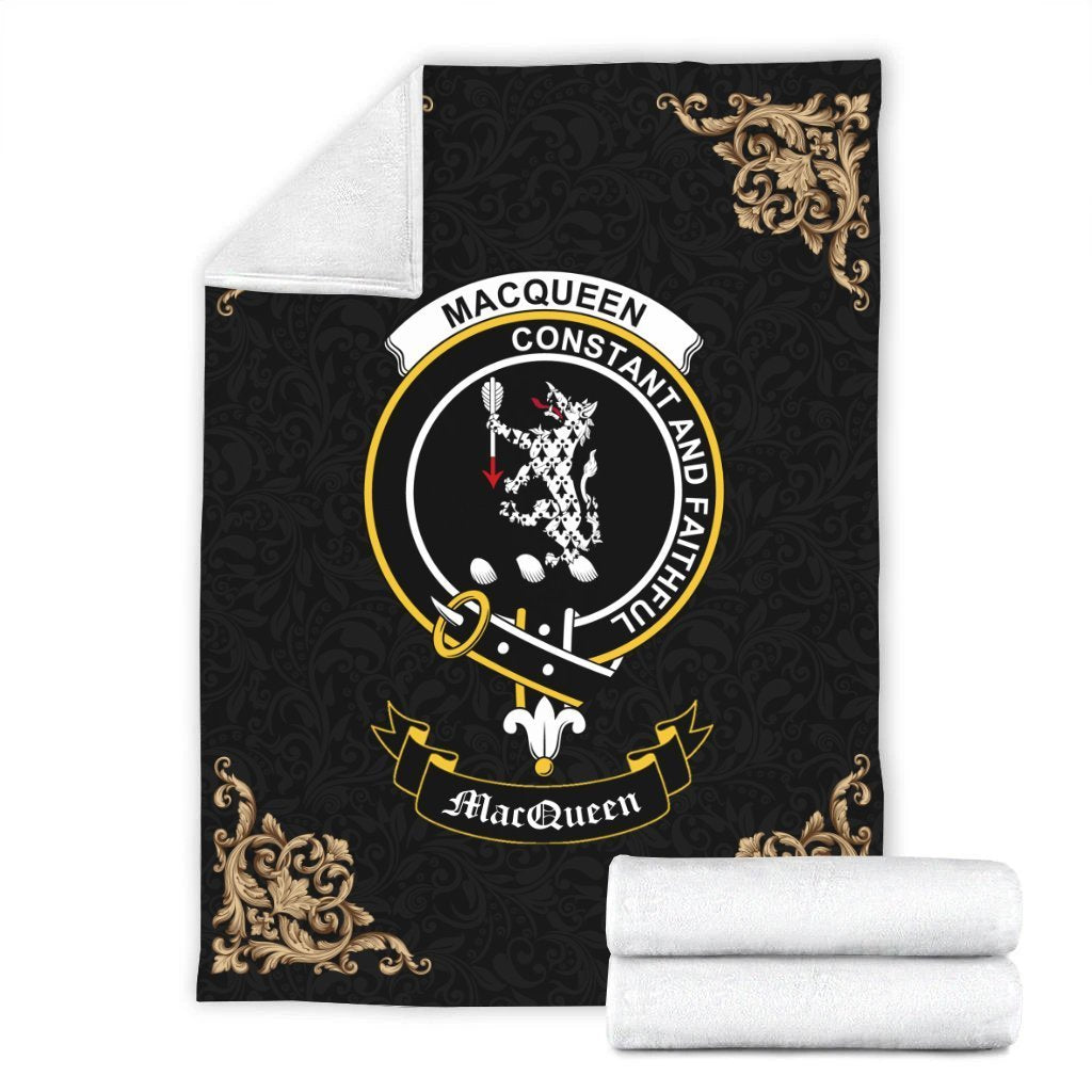 MacQueen Crest Tartan Premium Blanket Black