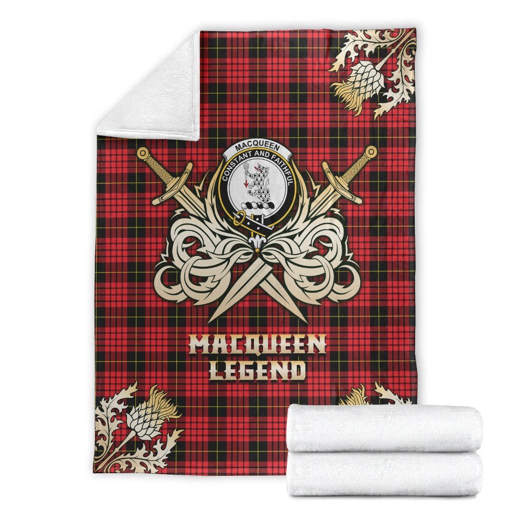MacQueen Modern Tartan Gold Courage Symbol Blanket