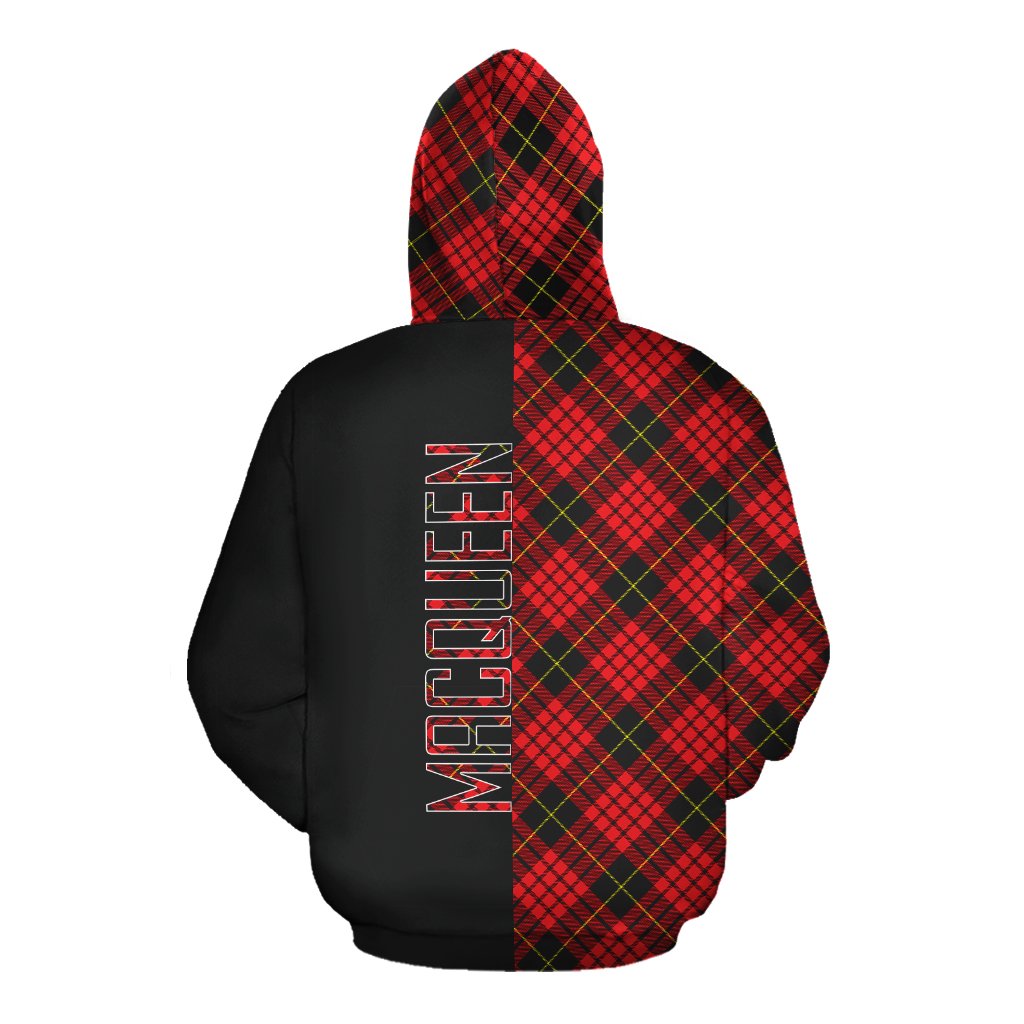 MacQueen Modern Tartan Hoodie Half of Me - Cross Style