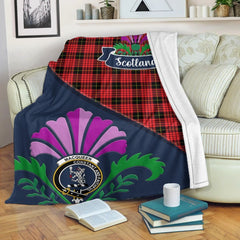 MacQueen Tartan Crest Premium Blanket - Thistle Style