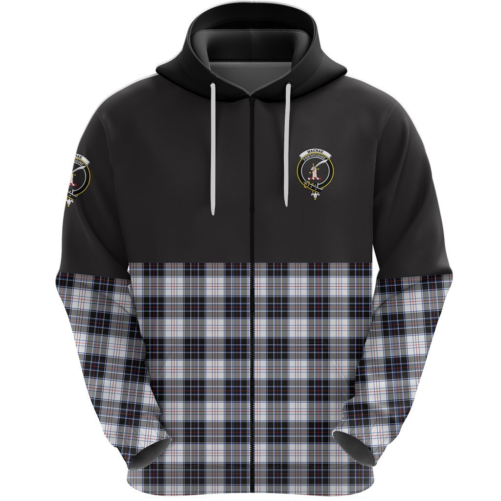 MacRae Dress Modern Clan Half Of Tartan Zipper Hoodie