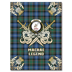 MacRae Hunting Ancient Tartan Gold Courage Symbol Blanket