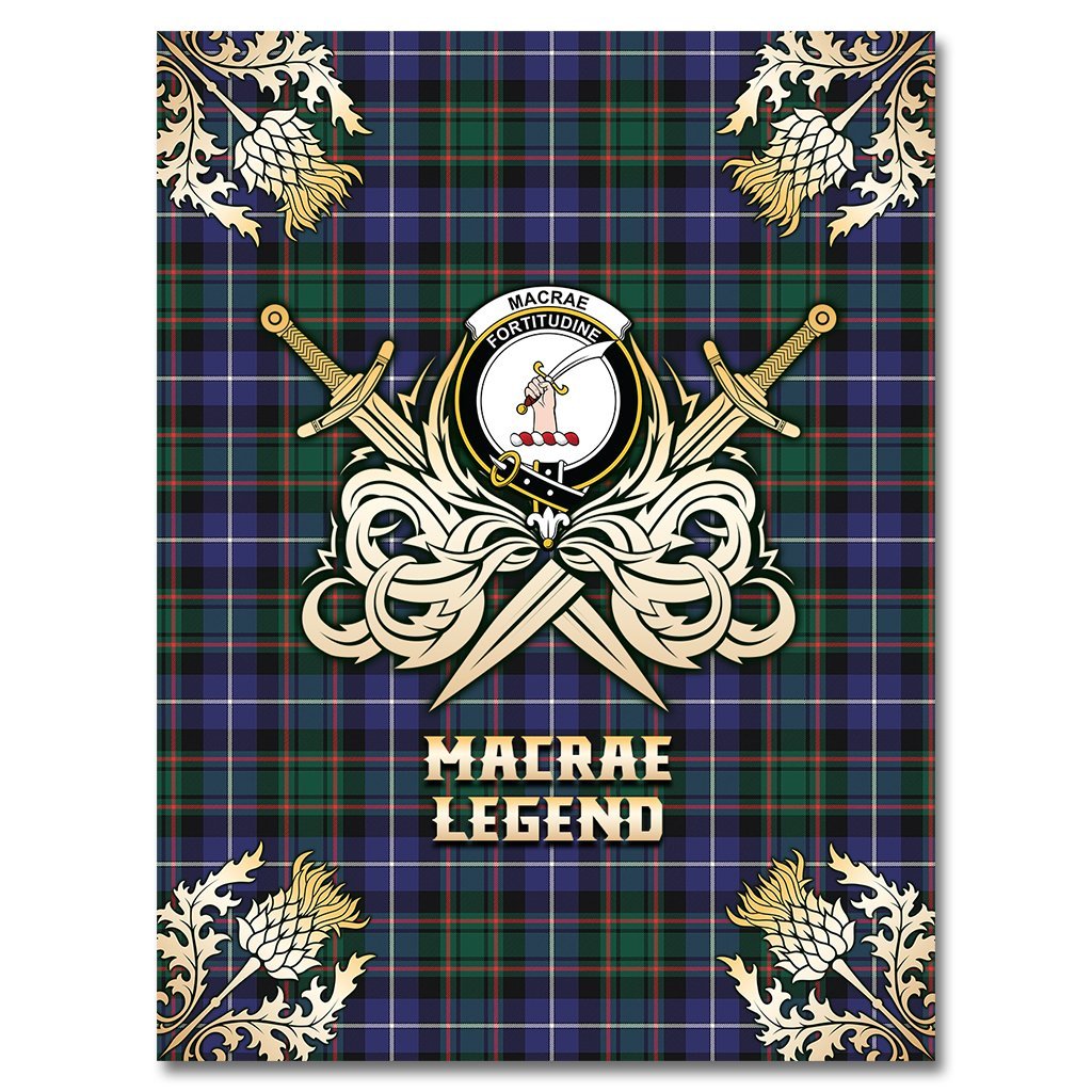 MacRae Hunting Modern Tartan Gold Courage Symbol Blanket
