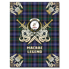 MacRae Hunting Modern Tartan Gold Courage Symbol Blanket