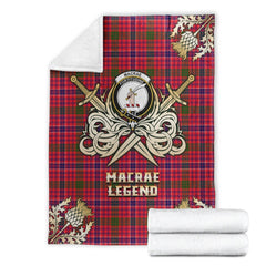 MacRae Modern Tartan Gold Courage Symbol Blanket