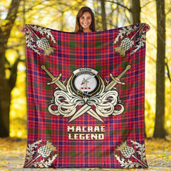 MacRae Modern Tartan Gold Courage Symbol Blanket