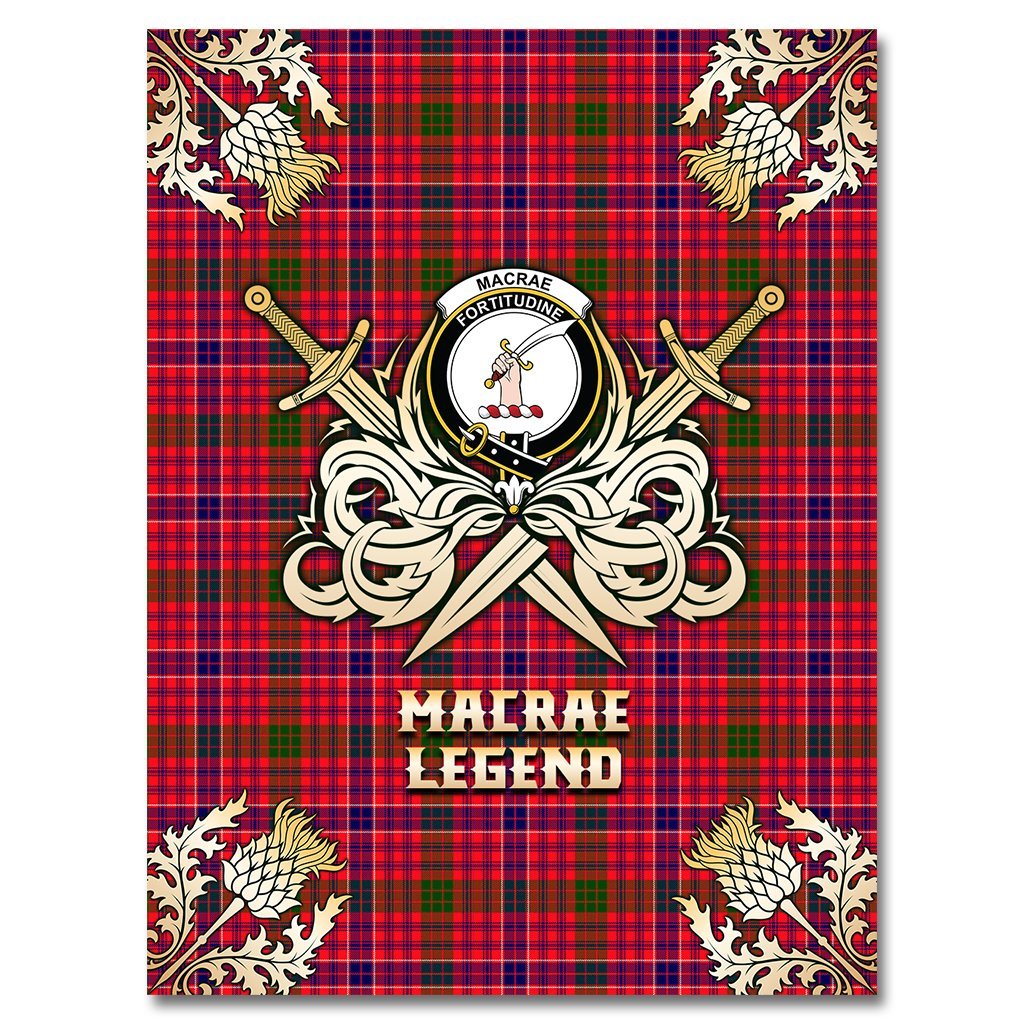 MacRae Modern Tartan Gold Courage Symbol Blanket