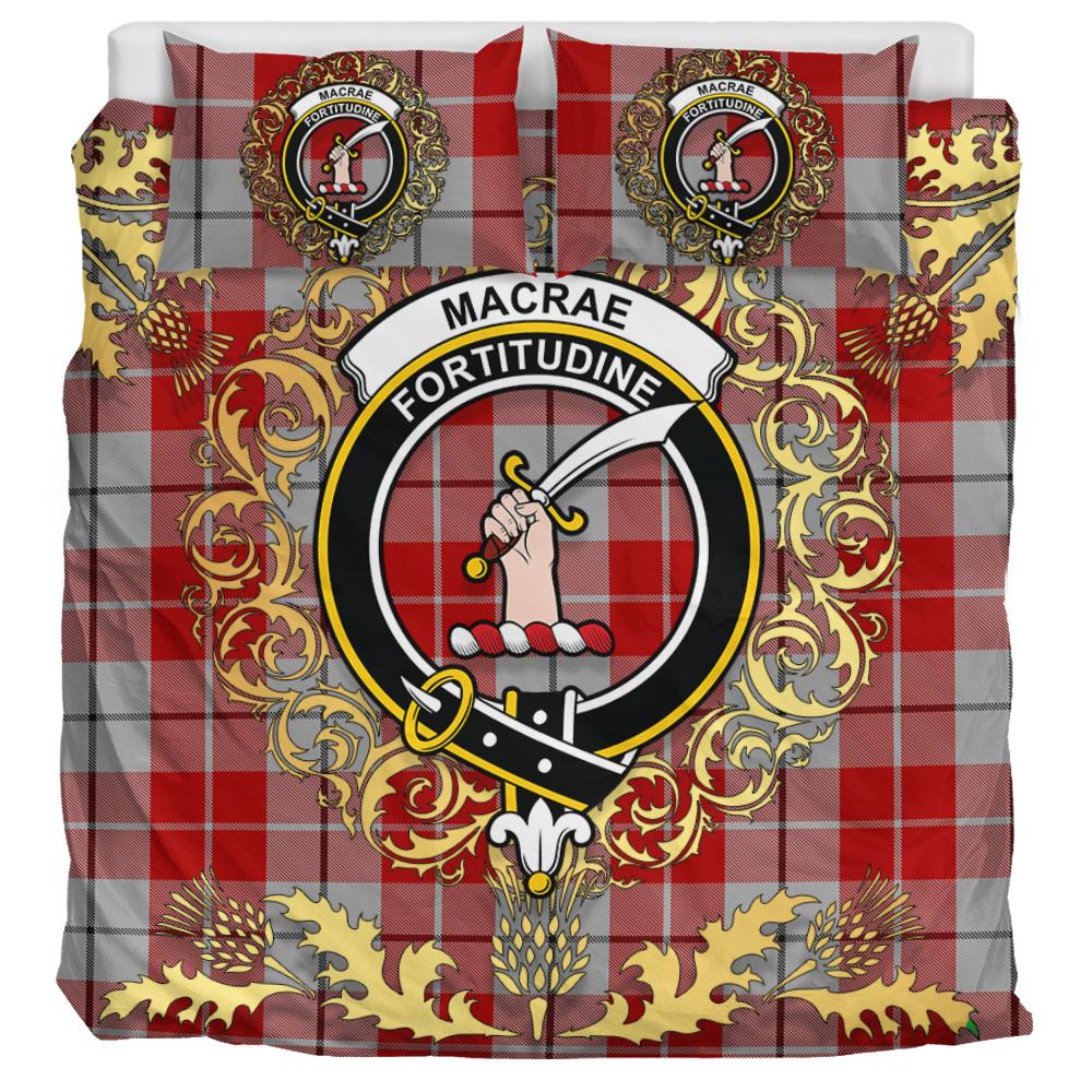 MacRae of Conchra 02 Tartan Crest Bedding Set - Golden Thistle Style