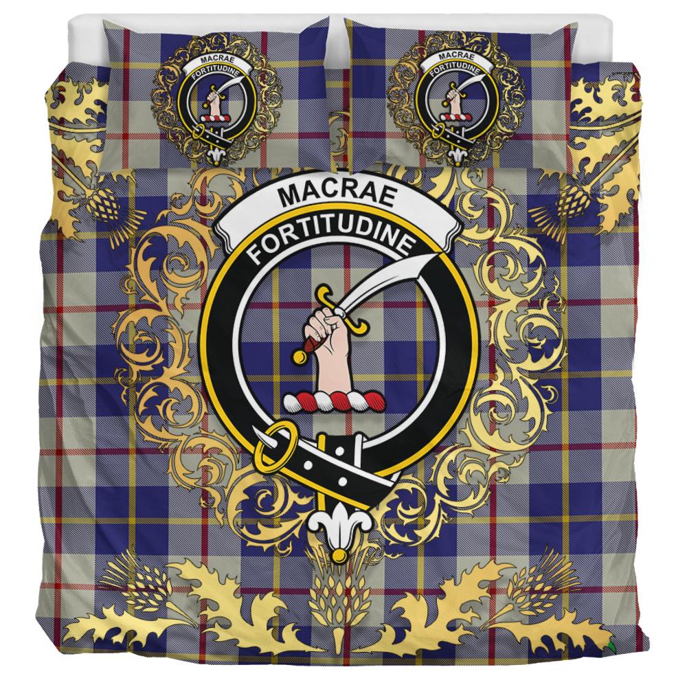 MacRae of Conchra 03 Tartan Crest Bedding Set - Golden Thistle Style