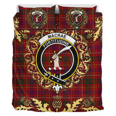 MacRae of Inverinate Tartan Crest Bedding Set - Golden Thistle Style