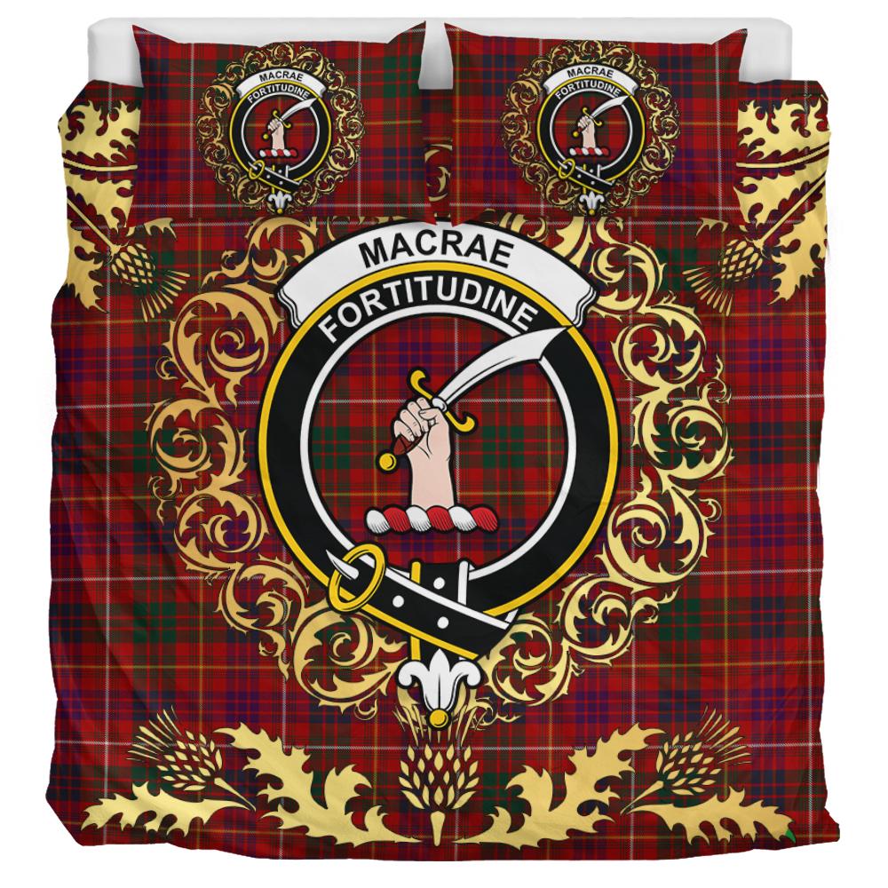 MacRae of Inverinate Tartan Crest Bedding Set - Golden Thistle Style