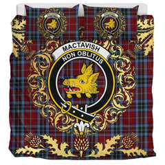 MacTavish 02 Tartan Crest Bedding Set - Golden Thistle Style