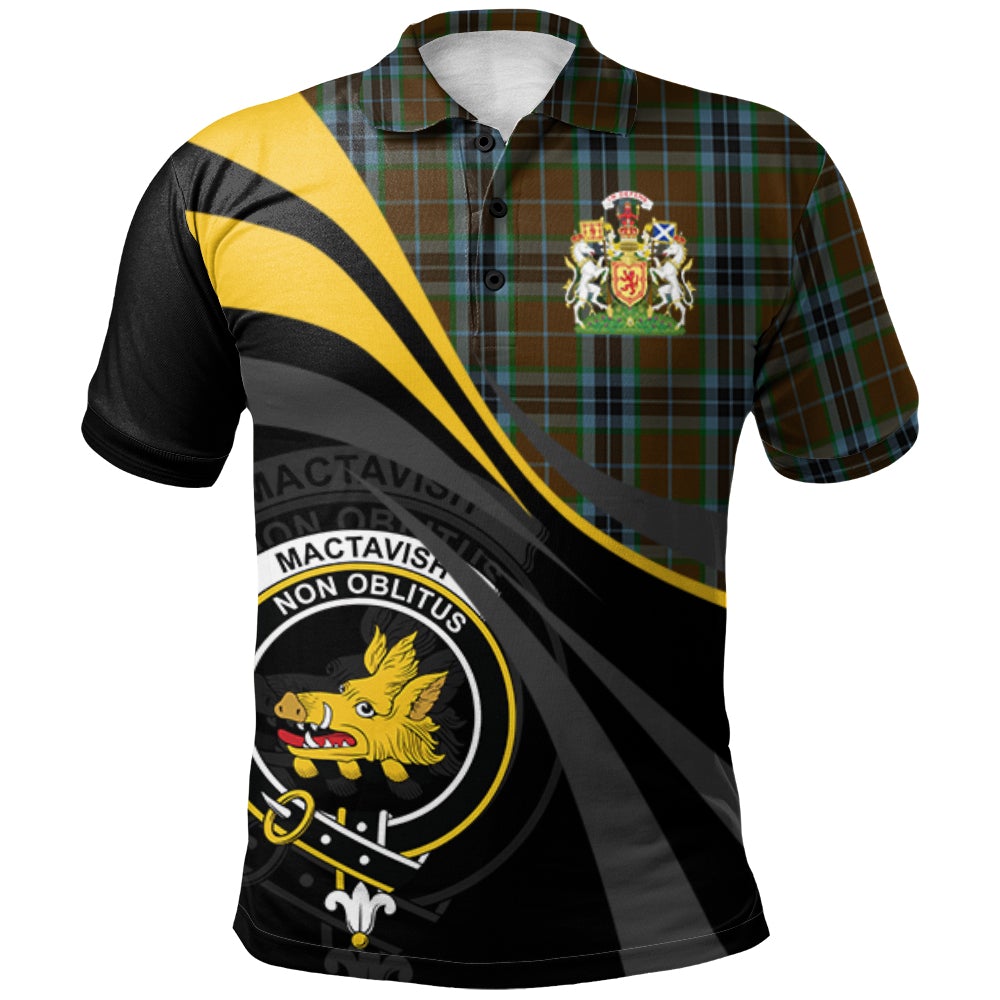 MacTavish Hunting Tartan Polo Shirt - Royal Coat Of Arms Style