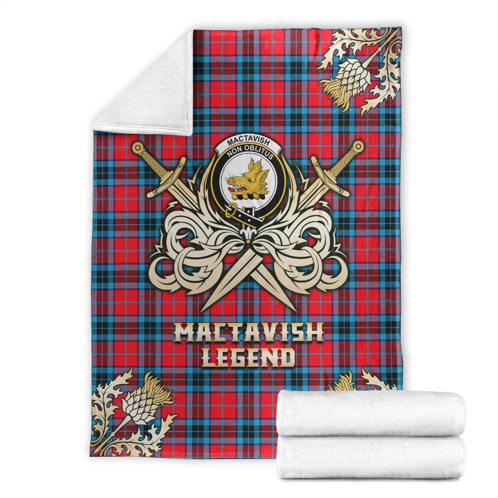 MacTavish Modern Tartan Gold Courage Symbol Blanket