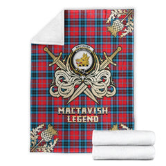 MacTavish Modern Tartan Gold Courage Symbol Blanket