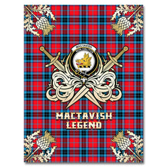 MacTavish Modern Tartan Gold Courage Symbol Blanket