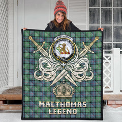 MacThomas Ancient Tartan Crest Legend Gold Royal Premium Quilt