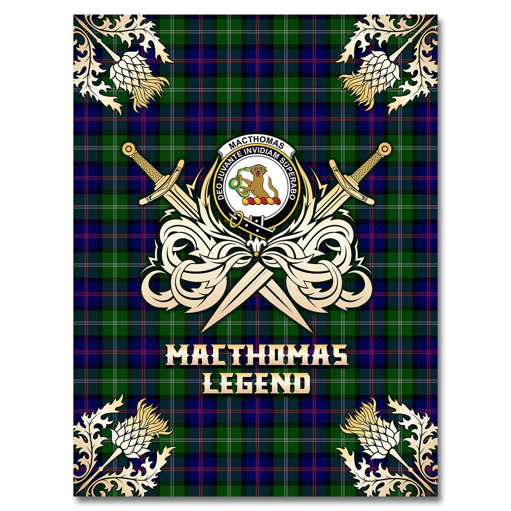 MacThomas Modern Tartan Gold Courage Symbol Blanket