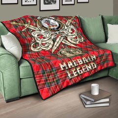 Macbain Tartan Crest Legend Gold Royal Premium Quilt