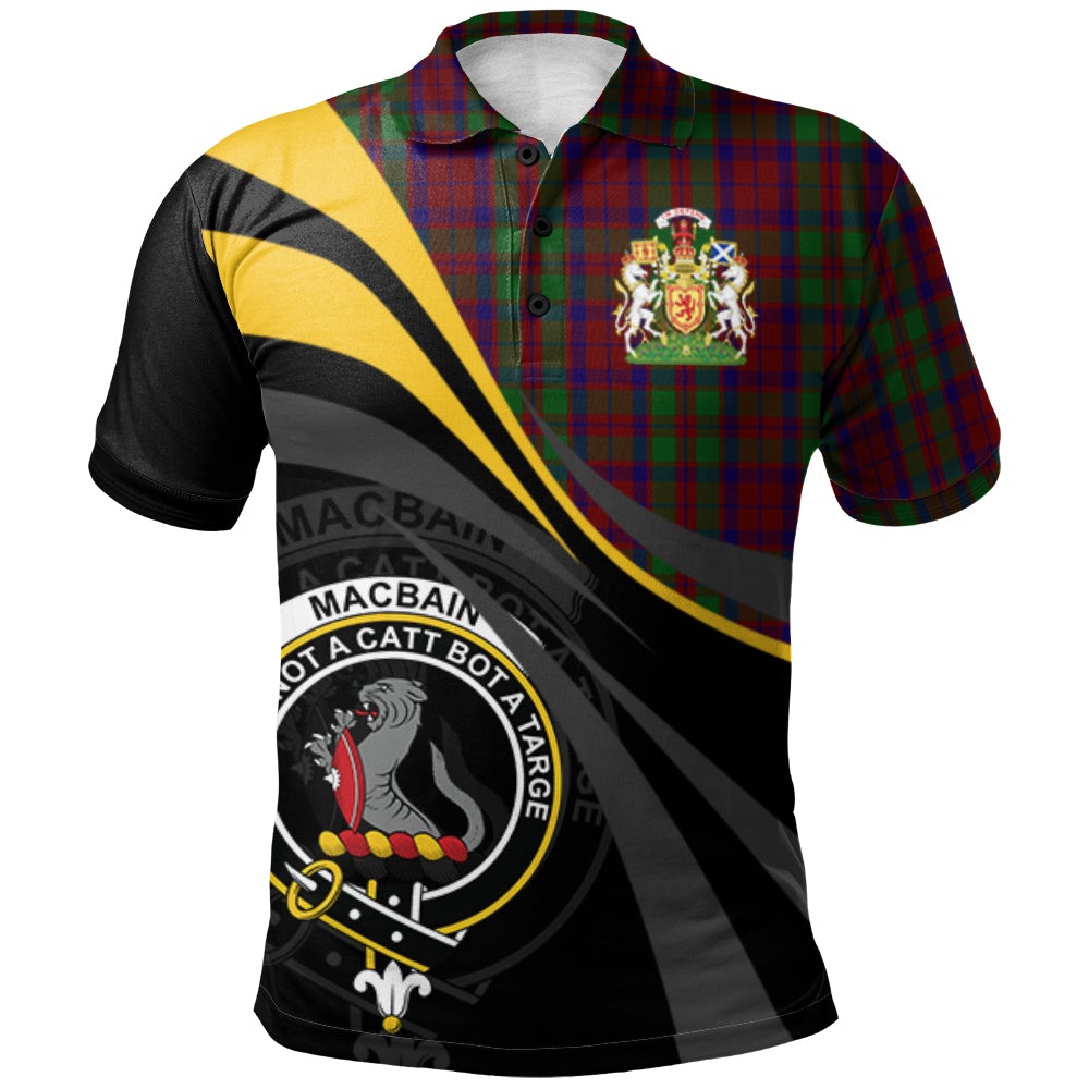 Macbain of Tomatin Tartan Polo Shirt - Royal Coat Of Arms Style