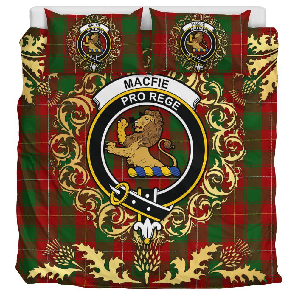 Macfie - MacPhie Tartan Crest Bedding Set - Golden Thistle Style