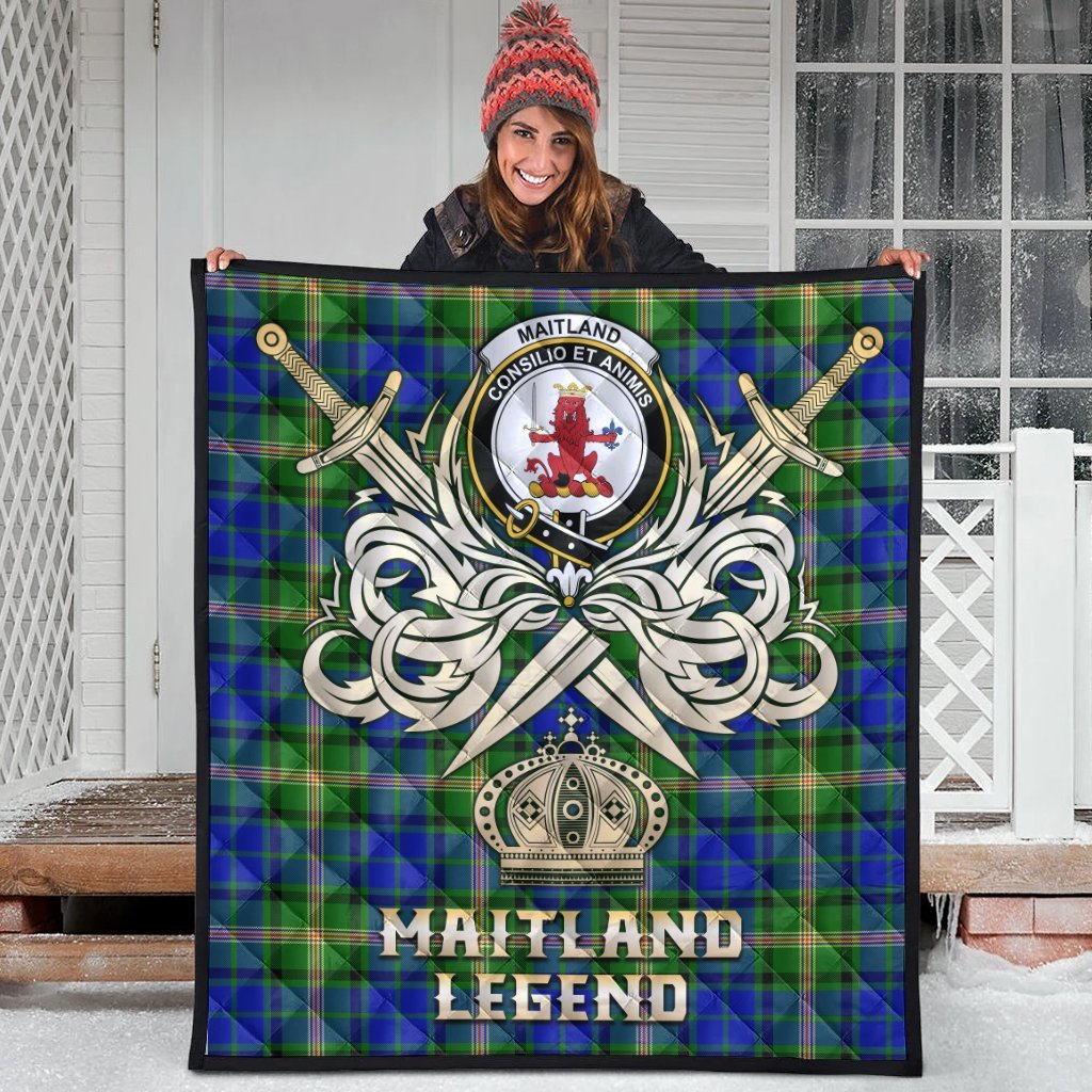 Maitland Tartan Crest Legend Gold Royal Premium Quilt