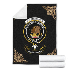 Majoribanks Crest Tartan Premium Blanket Black