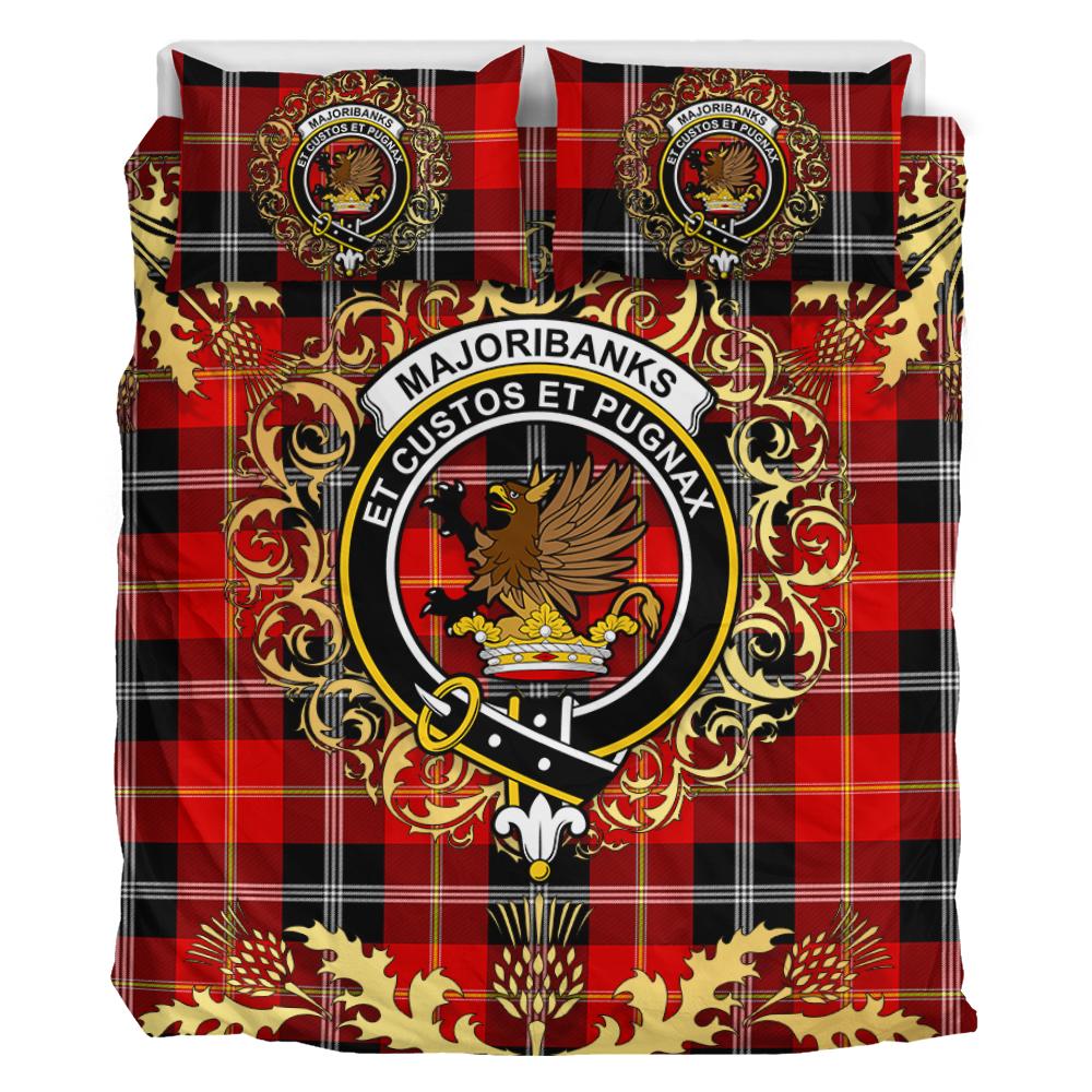 Majoribanks Tartan Crest Bedding Set - Golden Thistle Style