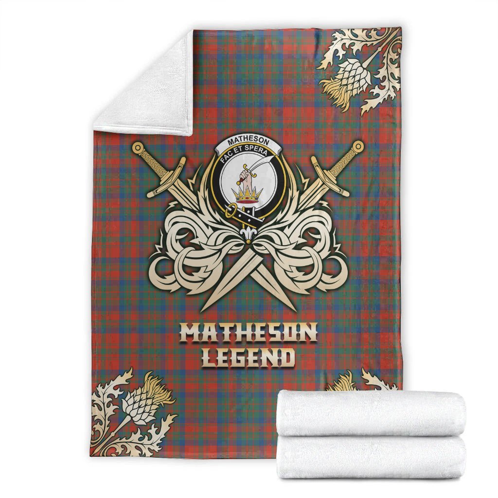Matheson Ancient Tartan Gold Courage Symbol Blanket