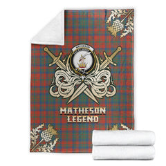 Matheson Ancient Tartan Gold Courage Symbol Blanket