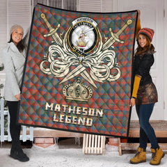Matheson Ancient Tartan Crest Legend Gold Royal Premium Quilt