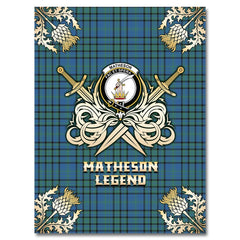 Matheson Hunting Ancient Tartan Gold Courage Symbol Blanket
