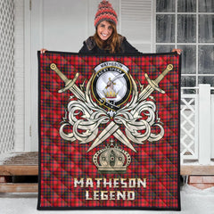 Matheson Modern Tartan Crest Legend Gold Royal Premium Quilt