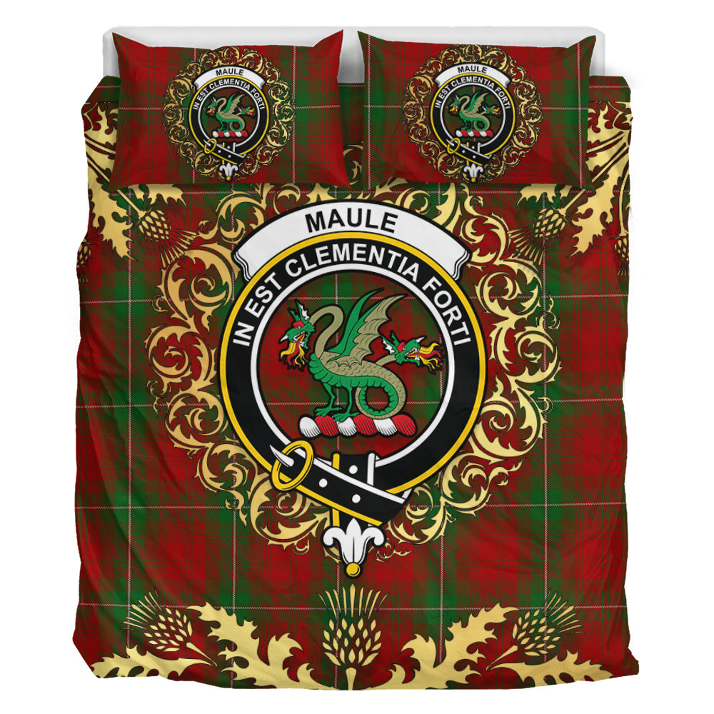 Mauthe Unidentified Tartan Crest Bedding Set - Golden Thistle Style