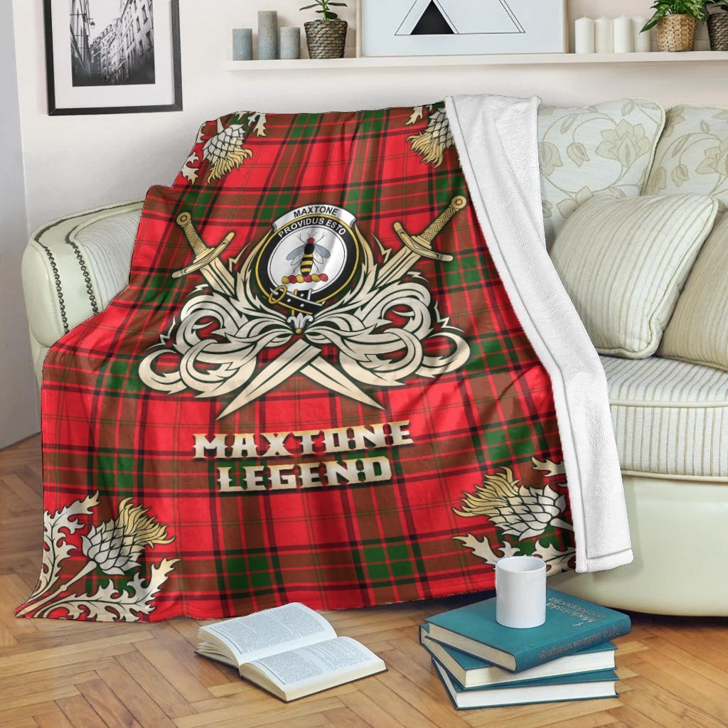 Maxtone Tartan Gold Courage Symbol Blanket