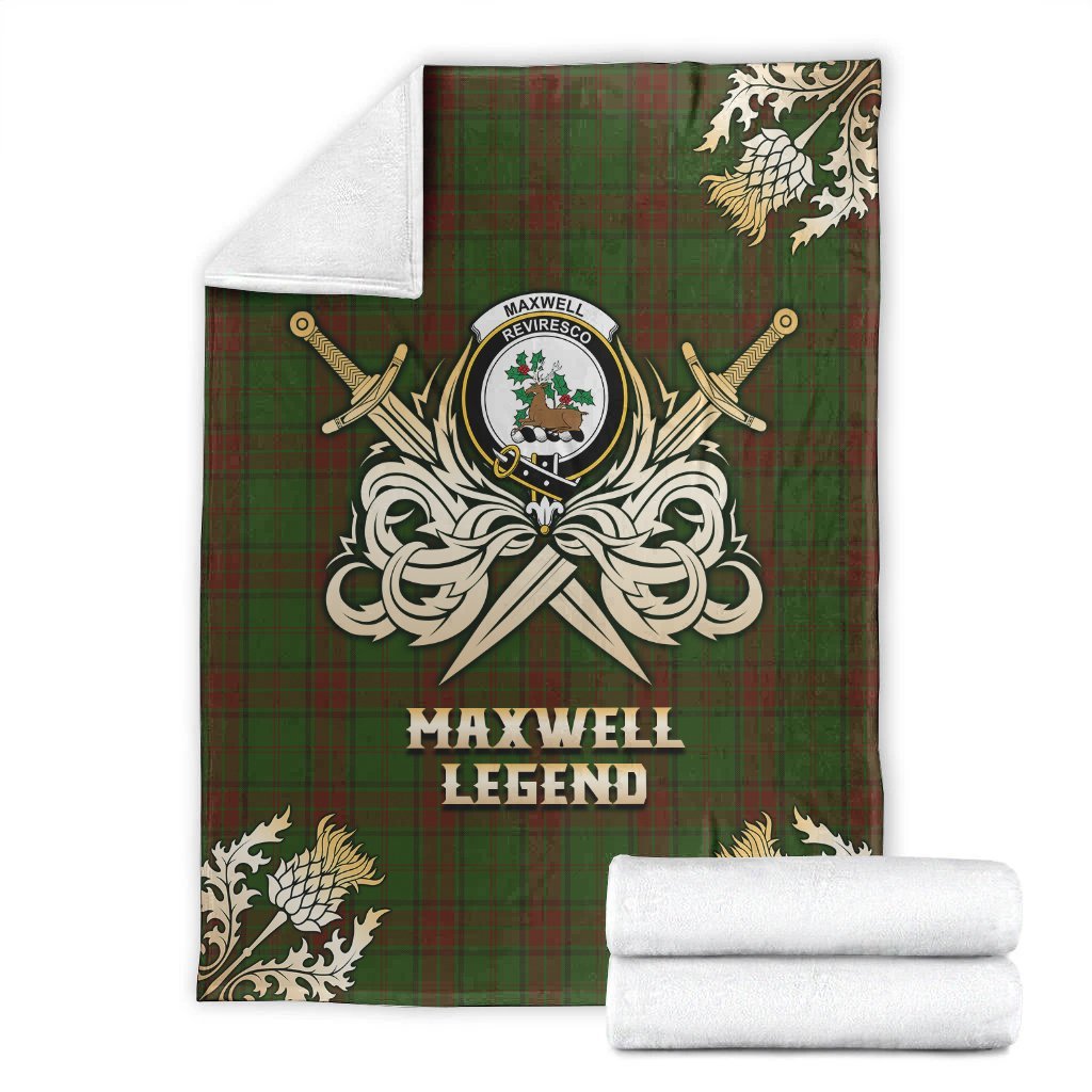 Maxwell Hunting Tartan Gold Courage Symbol Blanket