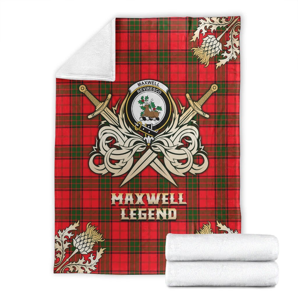 Maxwell Modern Tartan Gold Courage Symbol Blanket
