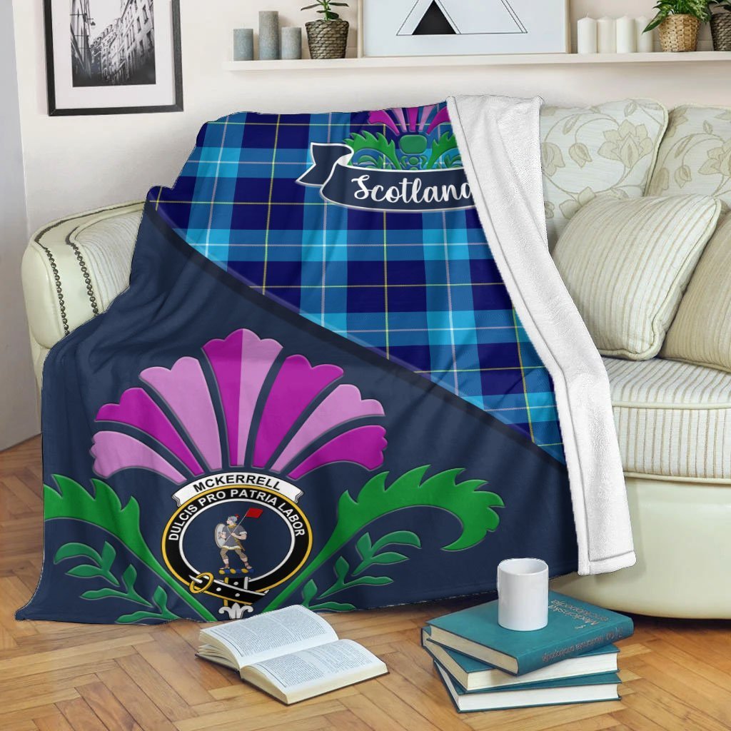 McKerrell Tartan Crest Premium Blanket - Thistle Style
