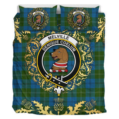 Melville 02 Tartan Crest Bedding Set - Golden Thistle Style