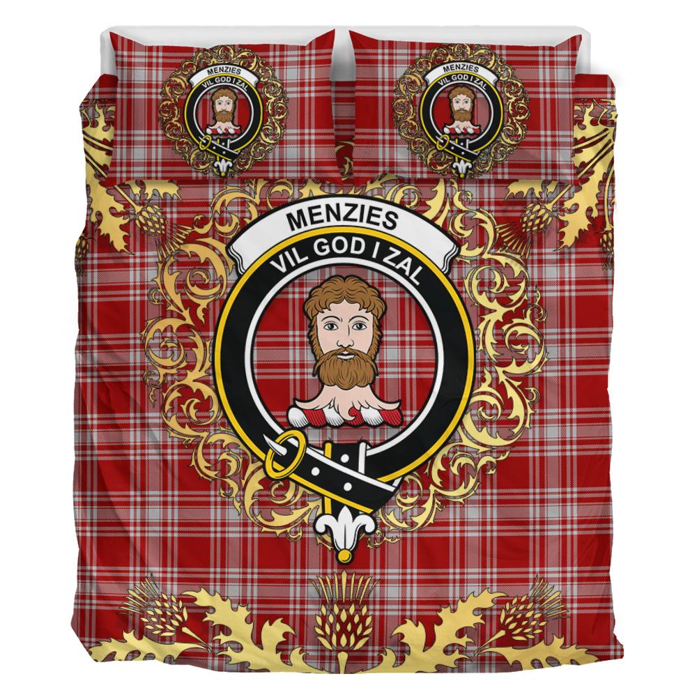 Menzies 02 Tartan Crest Bedding Set - Golden Thistle Style