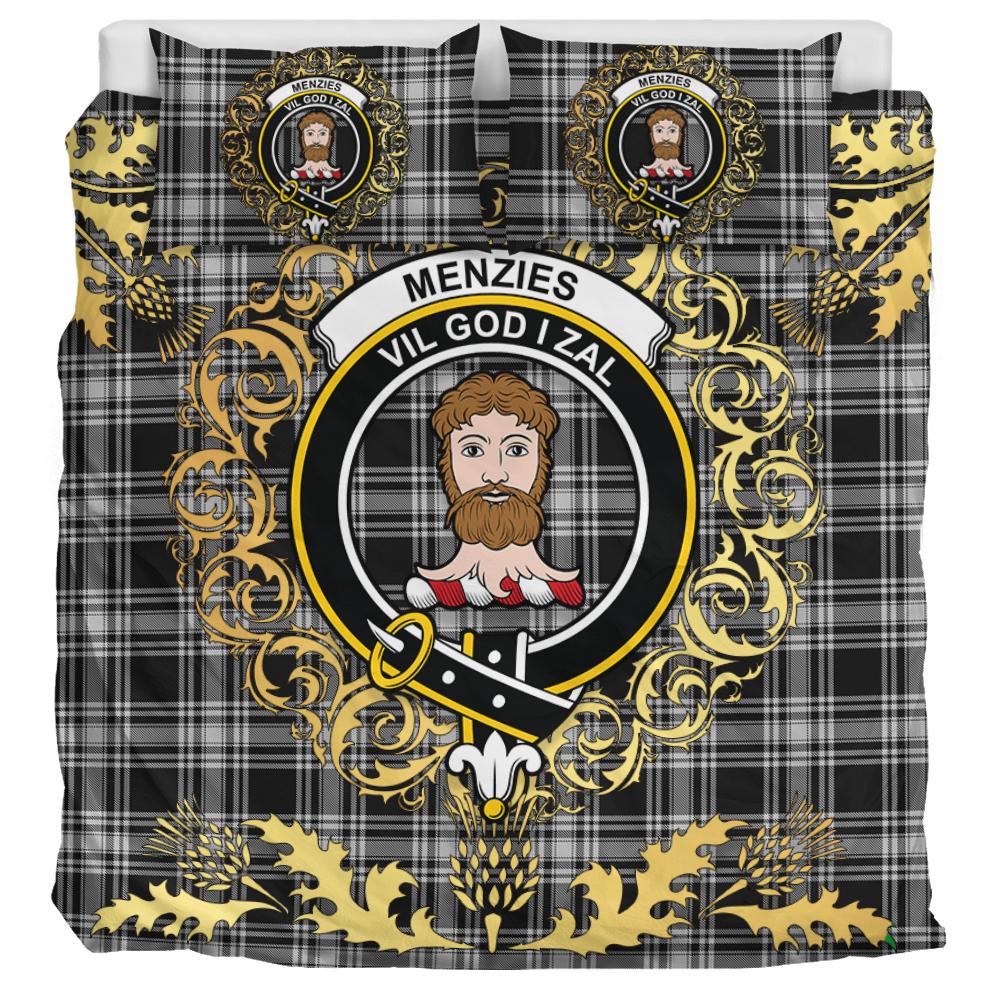 Menzies 03 Tartan Crest Bedding Set - Golden Thistle Style