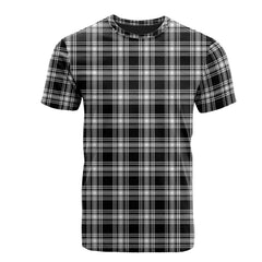Menzies Black _ White Modern Tartan T-Shirt