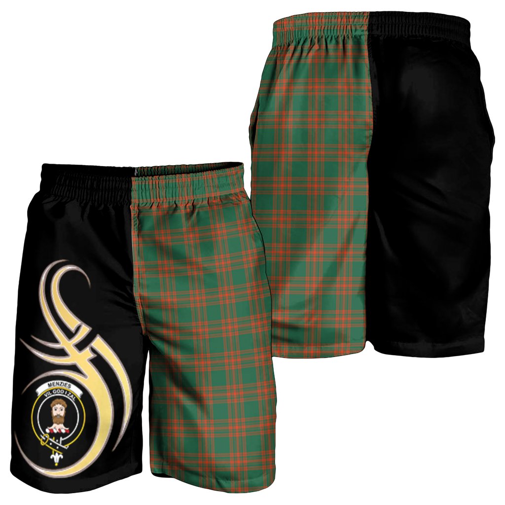 Menzies Green Ancient Tartan Crest Men's Short PM8