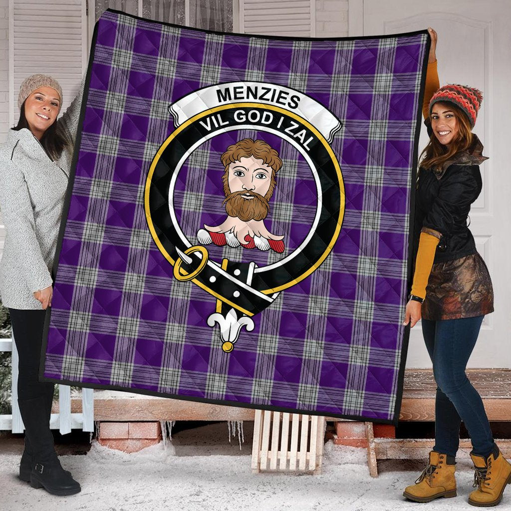 Menzies Mauve and White Tartan Quilt