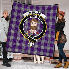 Menzies Mauve and White Tartan Quilt