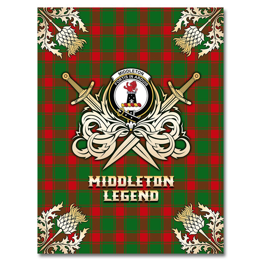 Middleton Modern Tartan Gold Courage Symbol Blanket
