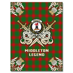Middleton Modern Tartan Gold Courage Symbol Blanket