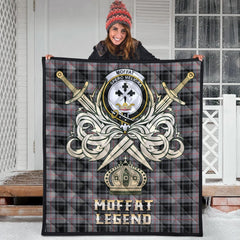 Moffat Modern Tartan Crest Legend Gold Royal Premium Quilt