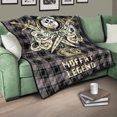 Moffat Modern Tartan Crest Legend Gold Royal Premium Quilt