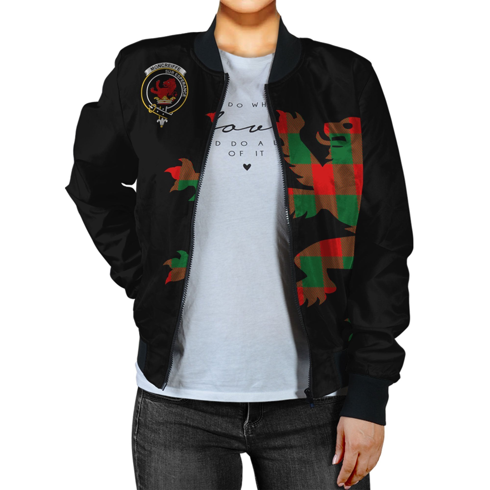 Moncreiffe (or Moncreiff) Tartan Bomber Jacket Lion & Thistle